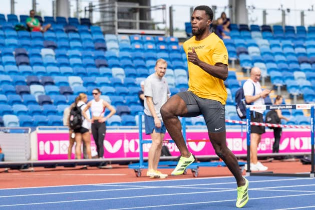BIRMINGHAM, GREAT BRITAIN - AUGUST 9, 2026 : Lucas ANSAH-PEPRAH (GER Germany) during the training day before the European Athletics Championships at Alexander Stadium on August 9, 2026 in Birmingham, Great Britain. Nordrhein-Westfalen Great Britain Copyright: xLeahxKohringx
