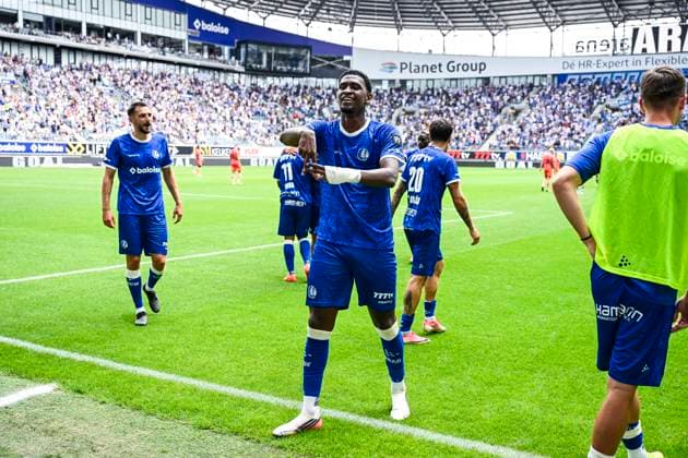 KAA Gent v KV Mechelen - Jupiler Pro League GENT, BELGIUM - AUGUST 09 : Vergara Josue forward of KAA Gent celebrates after scoring during the Jupiler Pro League match between KAA Gent and KV Mechelen on August 9, 2026 in Gent, Belgium, 09 08 2026 Gent Belgium  Copyright: xTgox
