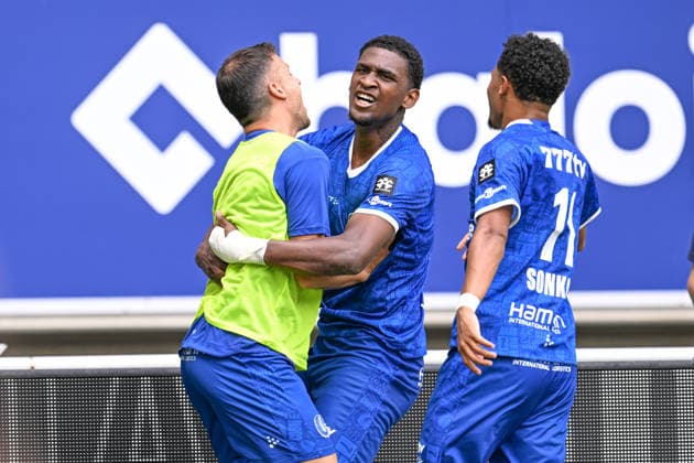 260809 AA Gent vs KV Mechelen Josue Vergara (47) of AA Gent celebrates after scoring the 2-0 goal during the Jupiler Pro League season 2026 - 2027 matchday 1 game between AA Gent and KV Mechelen on August 9 , 2026 in Gent, Belgium. (Photo by David Catry Isosport) Gent Belgium  Copyright: xDavidxCatryx 20260809DC2_9601