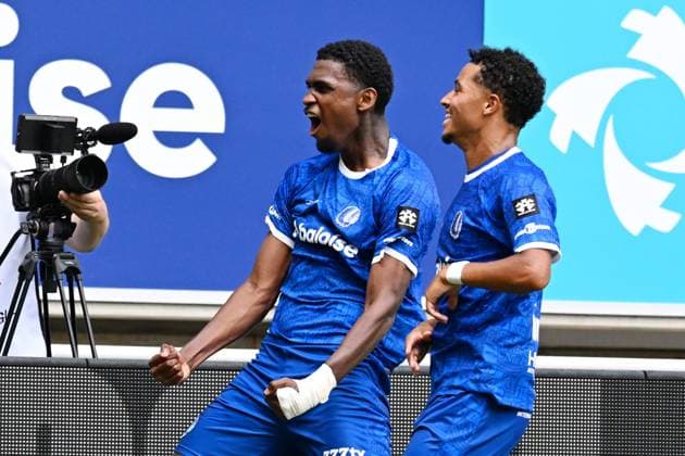 Gent s Josue Yamir Vergara celebrates after scoring the 2-0 goal during a soccer match between KAA Gent and KV Mechelen, Sunday 09 August 2026 in Gent, on day 1 of the 2026-2027 Jupiler Pro League first division of the Belgian championship. MAARTENxSTRAETEMANS  x183013346x