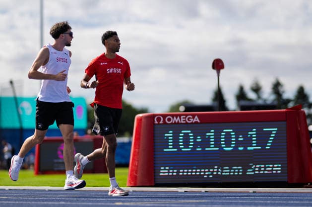 BIRMINGHAM, UNITED KINGDOM - AUGUST 9: Ramon Wipfli of Switzerland and Ivan Pelizza of Switzerland during the European Athletics Championships at Alexander Stadium on August 9, 2026 in Birmingham, United Kingdom. England United Kingdom Copyright: xBEAUTIFULxSPORTS TobiasxLacknerx