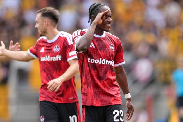 Fußball, 2. Bundesliga, 20260809, 1. FC Nürnberg - SG Dynamo Dresden. Im Bild Torjubel 2:0, Torschütze Nürnberg 23.. Nürnberg Max-Morlock-Stadion Bayern Deutschland *** Soccer, 2. Bundesliga, 20260809, 1. FC Nürnberg vs. SG Dynamo Dresden. Pictured: Goal celebration, 2-0; goal scorer for Nürnberg: No. 23, Max Morlock; stadium: Bayern, Germany Copyright: Passion2Press MarkusxFischerx