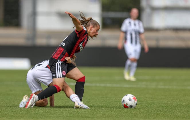 GER, Frankfurt, Eintracht Frankfurt II vs FC Ingolstadt, DFB, 2. Bundesliga, Fussball, Spielzeit 2026 2027, Stadion am Brentanobad, 2. Spieltag im Bild: Luise Meier (Eintracht Frankfurt) DFB DFL REGULATIONS PROHIBIT ANY USE OF PHOTOGRAPHS AS IMAGE SEQUENCES AND OR QUASI-VIDEO, 09.08.2026 *** GER, Frankfurt, Eintracht Frankfurt II vs. FC Ingolstadt, DFB, 2. Bundesliga, Soccer, 2026–2027 Season, Stadion am Brentanobad, Matchday 2. Photo by Luise Meier. Eintracht Frankfurt. DFB. DFL. REGULATIONS PROHIBIT ANY USE OF PHOTOGRAPHS AS IMAGE SEQUENCES AND OR QUASI-VIDEO. August 9, 2026 Copyright: HMBxMedia HendrikxHamelau
