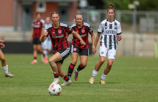 GER, Frankfurt, Eintracht Frankfurt II vs FC Ingolstadt, DFB, 2. Bundesliga, Fussball, Spielzeit 2026 2027, Stadion am Brentanobad, 2. Spieltag im Bild: Eva Hell (Eintracht Frankfurt Frauen II 5) DFB DFL REGULATIONS PROHIBIT ANY USE OF PHOTOGRAPHS AS IMAGE SEQUENCES AND OR QUASI-VIDEO, 09.08.2026 *** GER, Frankfurt, Eintracht Frankfurt II vs. FC Ingolstadt, DFB, 2. Bundesliga, Soccer, 2026–2027 Season, Stadion am Brentanobad, Matchday 2. Photo by Eva Hell: Eintracht Frankfurt Women II 5. DFB and DFL regulations prohibit any use of photographs as image sequences and or quasi-video. August 9, 2026 Copyright: HMBxMedia HendrikxHamelau