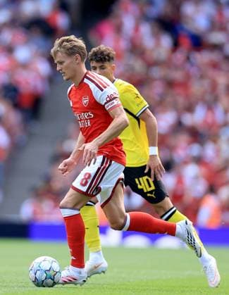 Martin Oedegaard of Arsenal Arsenal v Borussia Dortmund, Pre Season Friendly, Football, Emirates Stadium, London, UK - 09 Aug 2026London Emirates Stadium United Kingdom EDITORIAL USE ONLY No use with unauthorised audio, video, data, fixture lists, club league logos or live services. Online in-match use limited to 120 images, no video emulation. No use in betting, games or single club league player publications.  Copyright: xGeorgexTewkesbury Shutterstockx 17051143ai