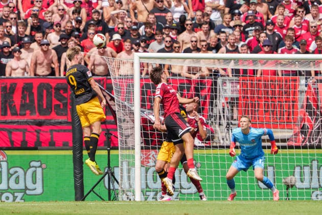 Vincent Vermeij (Dynamo Dresden, 09), GER, 1. FC Nuernberg vs. Dynamo Dresden, Fussball, 2. Bundesliga, 1. Spieltag, Saison 2026 2027, 09.08.2026, DFL REGULATIONS PROHIBIT ANY USE OF PHOTOGRAPHS AS IMAGE SEQUENCES AND OR QUASI-VIDEO, GER, 1. FC Nuernberg vs. Dynamo Dresden, Fussball, 2. Bundesliga, 1. Spieltag, Saison 2026 2027, 09.08.2026, Nuernberg *** Vincent Vermeij, Dynamo Dresden, 09, GER, 1. FC Nuremberg vs. Dynamo Dresden, Soccer, 2. Bundesliga, Matchday 1, 2026–2027 Season, August 9, 2026, DFL regulations prohibit any use of photographs as image sequences and or quasi-video, GER, 1. FC Nuremberg vs. Dynamo Dresden, Soccer, 2. Bundesliga, Matchday 1, 2026–2027 season, August 9, 2026, Nuremberg Copyright: xEibner-Pressefoto MaxxVogelx EP_MVL