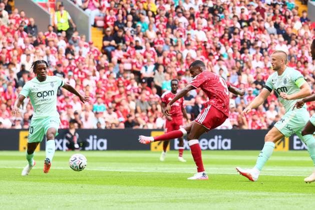 Alexander Isak of Liverpool scores to make it 1-0 Liverpool v Monaco, Pre Season Friendly, Football, Anfield, Liverpool, UK - 09 Aug 2026Liverpool Anfield United Kingdom EDITORIAL USE ONLY No use with unauthorised audio, video, data, fixture lists, club league logos or live services. Online in-match use limited to 120 images, no video emulation. No use in betting, games or single club league player publications.  Copyright: xPaulxCurrie Shutterstockx 17051142u