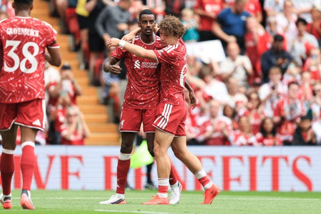 pre-season friendly: Liverpool v Monaco Alexander Isak of Liverpool celebrates after scoring to make it 1-0 during the pre-season friendly match Liverpool vs Monaco at Anfield, Liverpool, United Kingdom on 09 August 2026 (Photo by Jorge Horsted News Images) Liverpool Anfield Merseyside United Kingdom Copyright: xJorgexHorsted NewsxImagesx