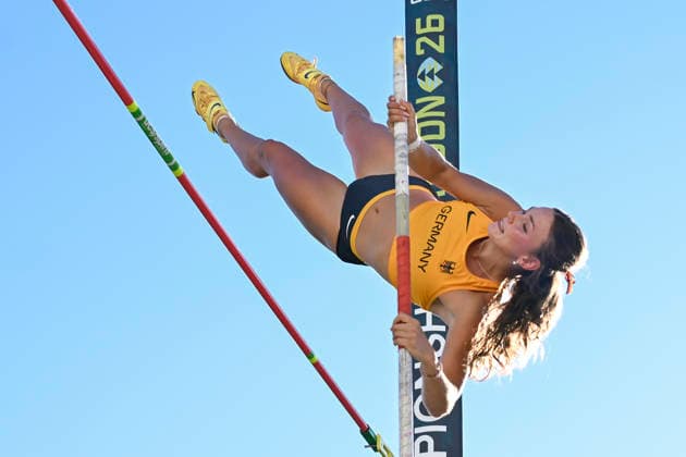 World Athletics U20 Championships Oregon 2026 EUGENE, UNITED STATES OF AMERICA - AUGUST 9, 2026 : Anna Hiesinger (GER) competing in the pole vault during the World Athletics U20 Championships Oregon 2026 at Hayward Field on August 9, 2026 in Eugene, United States Of America. *** World Athletics U20 Championships, Oregon 2026 EUGENE, UNITED STATES OF AMERICA AUGUST 9, 2026 Anna Hiesinger (GER) competing in the pole vault during the World Athletics U20 Championships Oregon 2026 at Hayward Field on August 9, 2026, in Eugene, United States of America Copyright: xBEAUTIFULxSPORTS DecaxText&Bildx
