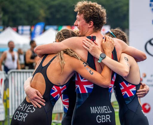 August 9, 2026, Nyon, Vaud, Switzerland: Nyon Switzerland, 08 09 2026: The TEAM GREAT BRITAIN celebrates his performance during FISU World University Championship Triathlon Nyon 2026 (International University Sports Federation). The NyonTriathlon is the final of the FISU World University Triathlon Championship which also the 37th edition and took place at Nyon in Vaud in Switzerland. FISU World University Championship Triathlon Nyon 2026  - ZUMAd206 20260809_zip_d206_015 Copyright: xEricxDubostx