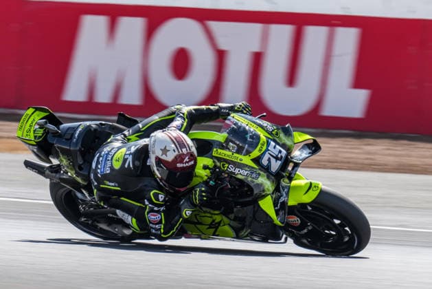 Raul Fernandez (Spain) of the SuperFile Trackhouse MotoGP Team ( 25) on his way to winning the MotoGP Race at Round 12 of the 2026 Qatar Airways Grand Prix of Great Britain at Silverstone Circuit, Towcester, England on the 9 August 2026.  Copyright: xDavidxHornx PMI-7310-0278