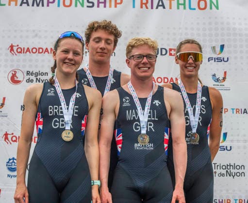 August 9, 2026, Nyon, Vaud, Switzerland: Nyon Switzerland, 08 09 2026: Team Great Britain wins the championship bronze medal. during FISU World University Championship Triathlon Nyon 2026 (International University Sports Federation). The NyonTriathlon is the final of the FISU World University Triathlon Championship which also the 37th edition and took place at Nyon in Vaud in Switzerland. Nyon Switzerland - ZUMAd206 20260809_zip_d206_021 Copyright: xEricxDubostx