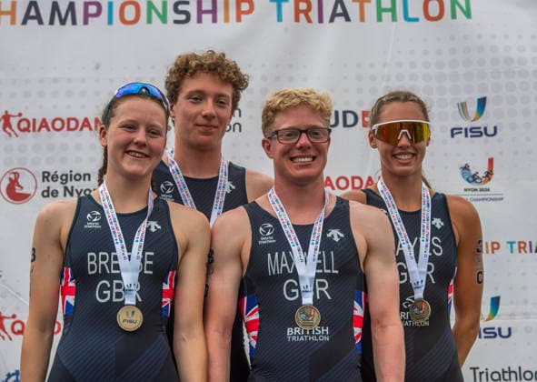 August 9, 2026, Nyon, Vaud, Switzerland: Nyon Switzerland, 08 09 2026: Team Great Britain wins the championship bronze medal. during FISU World University Championship Triathlon Nyon 2026 (International University Sports Federation). The NyonTriathlon is the final of the FISU World University Triathlon Championship which also the 37th edition and took place at Nyon in Vaud in Switzerland. Nyon Switzerland - ZUMAd206 20260809_zip_d206_022 Copyright: xEricxDubostx