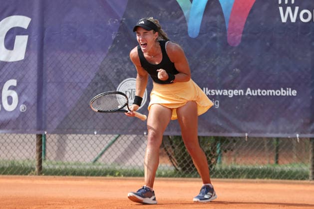 Leipzig Open 2026, ITF-Finale: Ida Wobker vs. Irene Burillo, 09.08.2026 Irene Burillo (Spanien ESP) mit emotionalem Jubel-Schrei, nach ihrem Sieg im Finale. Leipzig Open 2026, ITF World Tennis Tour, 09.08.2026 auf der Anlage des Leipziger Tennisclubs 1990 in der Sportforum-Nordanlage. *** Leipzig Open 2026, ITF Final: Ida Wobker vs. Irene Burillo, August 9, 2026—Irene Burillo of Spain (ESP) lets out an emotional cry of joy after her victory in the final of the Leipzig Open 2026, ITF World Tennis Tour, August 9, 2026, at the Leipzig Tennis Club 1990 on the Sportforum Nordanlage grounds Copyright: xBEAUTIFULxSPORTS JanxKaeferx