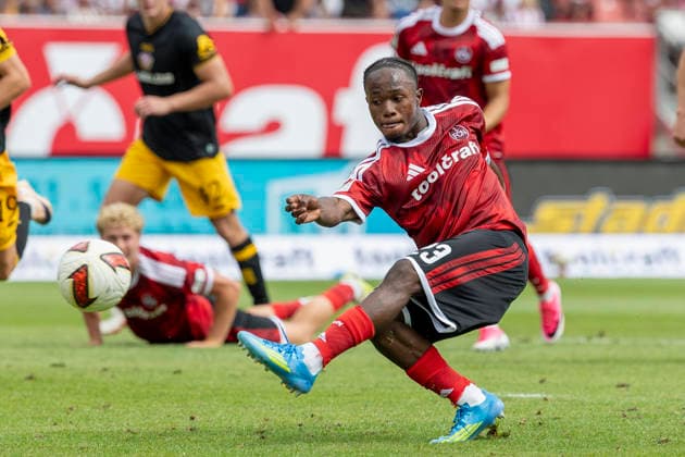 Mohamed Ali Zoma (1. FC Nürnberg), Goal scored, erzielt das Tor zum 3:0, celebrate the goal im 2. Bundesliga-Spiel zwischen dem 1. FC Nürnberg und Dynamo Dresden im Max-Morlock-Stadion, Nürnberg, Deutschland, am 9. August 2026. in action during the 2nd Bundesliga match between 1. FC Nuremberg and Dynamo Dresden at the Max-Morlock Stadium, Nuremberg, Germany, on August 9, 2026. DFB DFL REGULATIONS PROHIBIT ANY USE OF PHOTOGRAPHS AS IMAGE SEQUENCES AND OR QUASI-VIDEO, *** Mohamed Ali Zoma of 1. FC Nuremberg scores the goal to make it 3–0 and celebrates the goal during the 2. Bundesliga match between 1. FC Nuremberg and Dynamo Dresden at the Max Morlock Stadium, Nuremberg, Germany, on August 9, 2026, in action during the 2nd Bundesliga match between 1 FC Nuremberg and Dynamo Dresden at the Max Morlock Stadium, Nuremberg, Germany, on August 9, 2026. DFB and DFL regulations prohibit any use of photographs as image sequences and or quasi-video, Copyright: HMBxMedia xHeikoxBecker