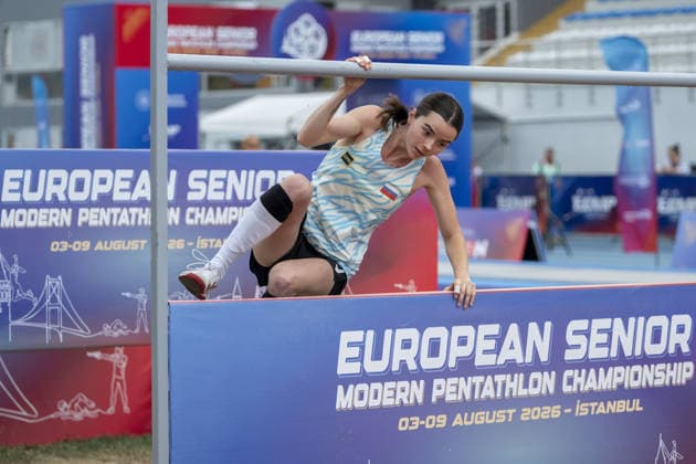European Modern pentathlon, moderner Fünfkampf Championships ISTANBUL, TURKIYE - AUGUST 09 : Yana Soloveva of Russia win the silver medal as the 2026 European Senior Modern Pentathlon Championships conclude at Burhan Felek Sports Complex in Istanbul, Turkiye on August 09, 2026 in Istanbul, Turkiye. Arife Karakum Anadolu Istanbul Turkey. Editorial use only. Please get in touch for any other usage.  Copyright: x2026xAnadoluxArifexKarakumx