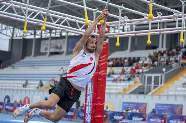 European Modern pentathlon, moderner Fünfkampf Championships ISTANBUL, TURKIYE - AUGUST 09 : Bugra Unal of Turkiye finish 7th as the 2026 European Senior Modern Pentathlon Championships conclude at Burhan Felek Sports Complex in Istanbul, Turkiye on August 09, 2026 in Istanbul, Turkiye. Arife Karakum Anadolu Istanbul Turkey. Editorial use only. Please get in touch for any other usage.  Copyright: x2026xAnadoluxArifexKarakumx
