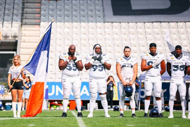 AMERICAN FOOTBALL - EFA, Raiders vs Musketeers INNSBRUCK,AUSTRIA,09.AUG.26 - AMERICAN FOOTBALL - EFA, Raiders Tirol vs Paris Musketeers. Image shows the team of Paris.  GEPAxpictures xOleskiixMarusyk