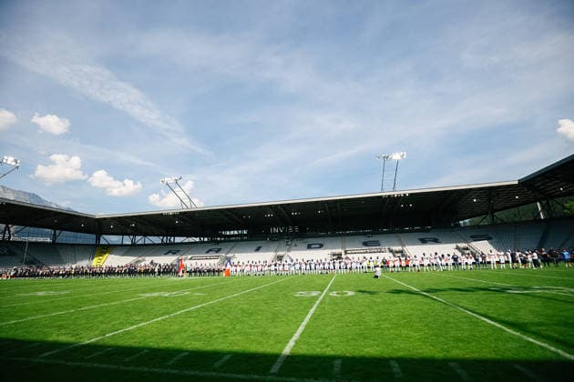 AMERICAN FOOTBALL - EFA, Raiders vs Musketeers INNSBRUCK,AUSTRIA,09.AUG.26 - AMERICAN FOOTBALL - EFA, Raiders Tirol vs Paris Musketeers. Image shows an overview of Tivoli Stadion.  GEPAxpictures xOleskiixMarusyk