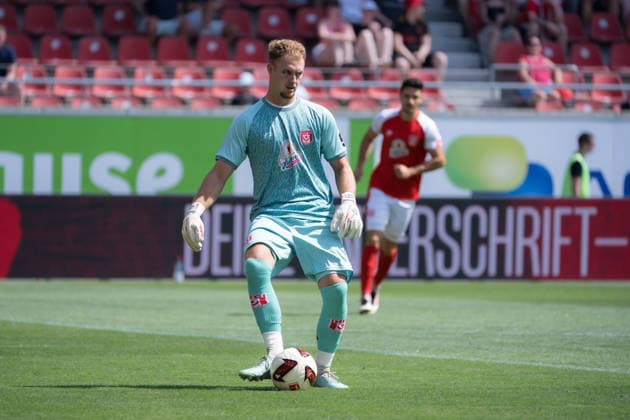 Torwart Luca Bendel (HFC, 32) Hallescher FC vs. Chemnitzer FC, Fussball, Regionalliga Nordost, 4. Spieltag, Saison 2026 27, 09.08.2026 Halle Leuna Chemie Stadion ST Deutschland *** Goalkeeper Luca Bendel (HFC), 32 Hallescher FC vs. Chemnitzer FC, Soccer, Northeast Regional League, Matchday 4, 2026–27 Season, September 8, 2026, Halle Leuna Chemie Stadium, ST Germany