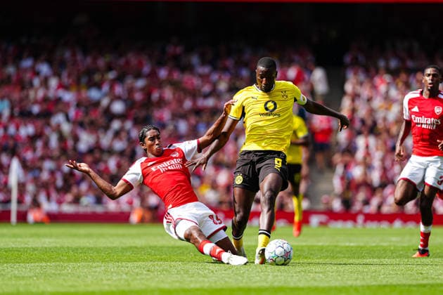 -89ars-, Serhou Guiassy (Borussia Dortmund, 09) GER, FC Arsenal vs. Borussia Dortmund, Fußball, Emirates Cup 2026, Saison 2026 2027, 09.08.2026 GER, FC Arsenal vs. Borussia Dortmund, Fußball, Testspiel, Saison 2026 2027, 09.08.2026 London *** 89ars, Serhou Guiassy, Borussia Dortmund, August 9, 2026, FC Arsenal vs. Borussia Dortmund, Soccer, Emirates Cup 2026, 2026–2027 Season, August 9, 2026, Germany, Arsenal vs. Borussia Dortmund, Soccer, Friendly Match, 2026–2027 Season, August 9, 2026, London Copyright: xEibner-Pressefoto MarcelxvonxFehrnx EP_MFN_P