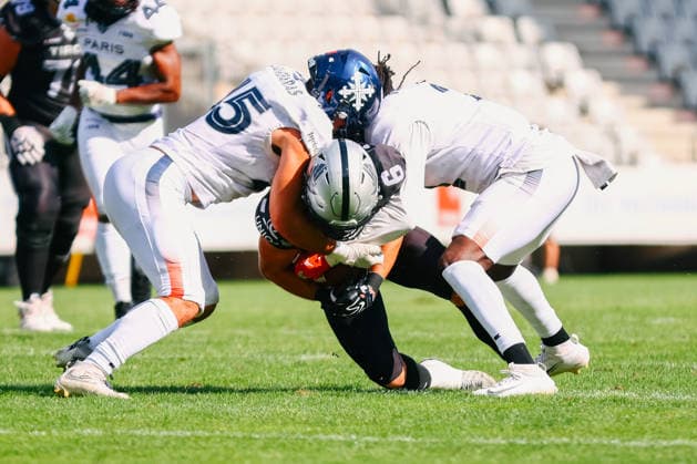 AMERICAN FOOTBALL - EFA, Raiders vs Musketeers INNSBRUCK,AUSTRIA,09.AUG.26 - AMERICAN FOOTBALL - EFA, Raiders Tirol vs Paris Musketeers. Image shows Kenyatte Allen (Raiders).  GEPAxpictures xOleskiixMarusyk