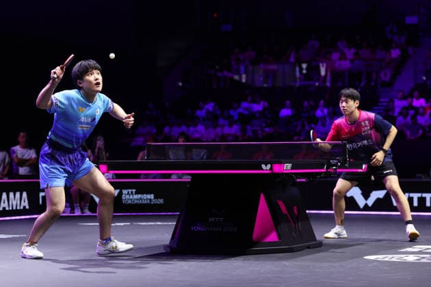(L-R) Tomokazu Harimoto (JPN), OH Junsung (KOR), AUGUST 9, 2026 - Table tennis, Tischtennis : WTT Champions Yokohama 2026 Men s Singles Final at Yokohama BUNTAI, Kanagawa, Japan.  aflo_340457603 YUTAKAx