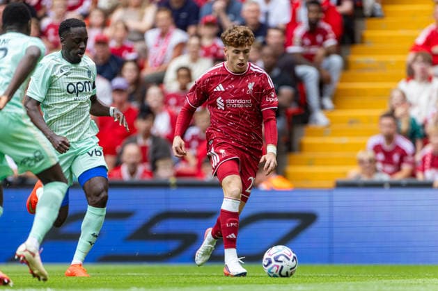 Football - Pre-Season Friendly - Liverpool FC v AS Monaco LIVERPOOL, ENGLAND - Saturday, August 8, 2026: Liverpool s Victor Munoz during a pre-season friendly match between Liverpool FC and AS Monaco FC at Anfield. (Photo by David Rawcliffe Propaganda) LIVERPOOL Anfield MERSEYSIDE ENGLAND  Copyright: xDavidxRawcliffex P2026-08-09-Liverpool_Monaco-131
