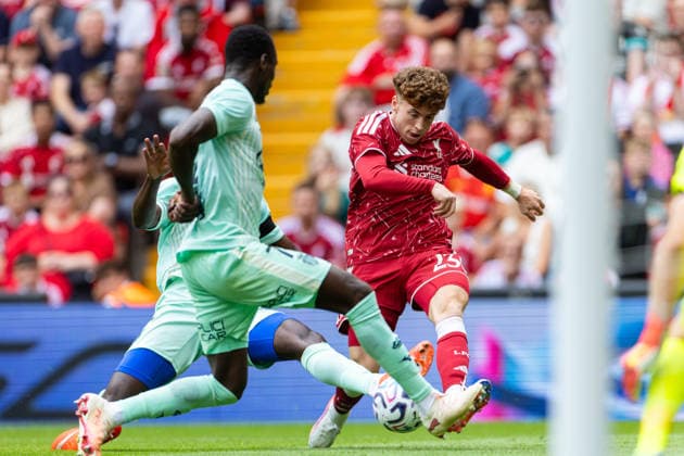 Football - Pre-Season Friendly - Liverpool FC v AS Monaco LIVERPOOL, ENGLAND - Saturday, August 8, 2026: Liverpool s Victor Munoz during a pre-season friendly match between Liverpool FC and AS Monaco FC at Anfield. (Photo by David Rawcliffe Propaganda) LIVERPOOL Anfield MERSEYSIDE ENGLAND  Copyright: xDavidxRawcliffex P2026-08-09-Liverpool_Monaco-132