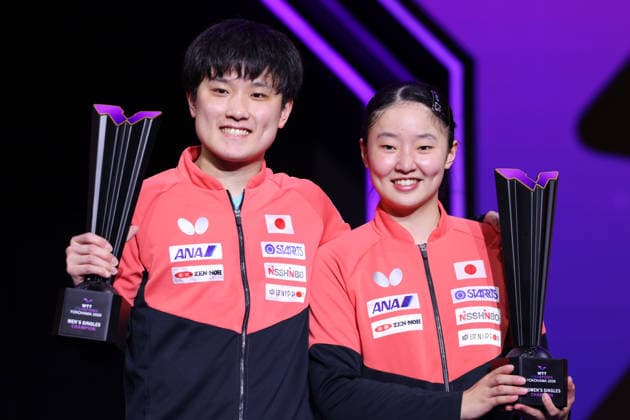 (L-R) Tomokazu Harimoto, Miwa Harimoto (JPN), AUGUST 9, 2026 - Table tennis, Tischtennis : WTT Champions Yokohama 2026 Men s & Women s Award Ceremony at Yokohama BUNTAI, Kanagawa, Japan.  aflo_340458023 YUTAKAx