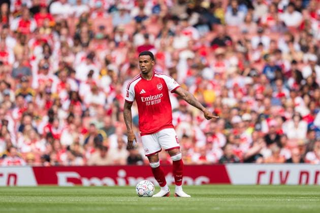 Gabriel Magalhaes of Arsenal in action Arsenal vs Borussia Dortmund, Emirates Cup, Final, Emirates Stadium, London, UK - 09 Aug 2026London Emirates Stadium United Kingdom  Copyright: xWiredxPhotos Shutterstockx 17058922u