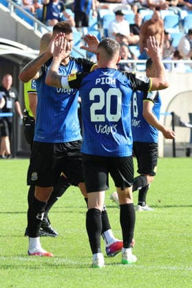 09.08.2026, xrekx, Fussball 3.Liga, 1.FC Saarbruecken - Rot-Weiss Essen v.l. Torjubel nach dem Tor zum celebrating the goal celebrate 3:2 durch Kai Bruenker (1. FC Saarbruecken) mit Florian Pick (1. FC Saarbruecken) (DFL DFB REGULATIONS PROHIBIT ANY USE OF PHOTOGRAPHS as IMAGE SEQUENCES and or QUASI-VIDEO) Saarbruecken *** August 9, 2026, xrekx, Soccer 3rd Division, 1 FC Saarbrücken vs. Rot-Weiss Essen – Goal celebration after Kai Bruenker’s goal to make it 3–2. 1 FC Saarbrücken with Florian Pick. 1 FC Saarbrücken. DFL and DFB regulations prohibit any use of photographs as image sequencesand or QUASI-VIDEO Saarbruecken