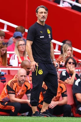 Borussia Dortmund manager Niko Kovac gestures to his players during the pre-season friendly match between Arsenal FC and Borussia Dortmund at Emirates Stadium on August 9, 2026 in London, England. (Photo by Ryan Crockett DeFodi Images) - *** Borussia Dortmund manager Niko Kovac gestures to his players during the preseason friendly match between Arsenal FC and Borussia Dortmund at Emirates Stadium on August 9, 2026, in London, England. Photo by Ryan Crockett, DeFodi Images