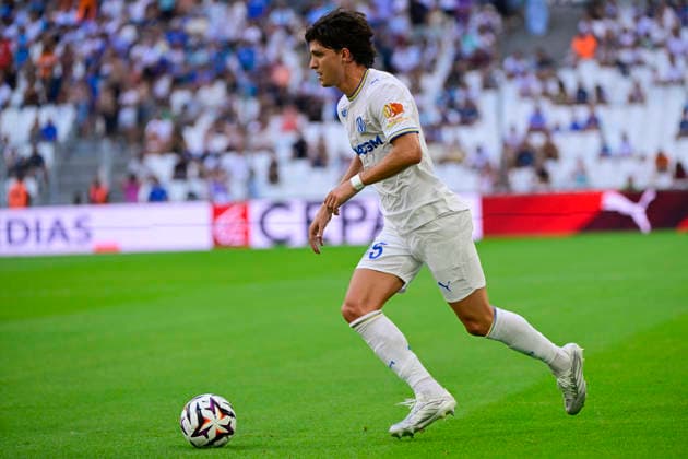 FOOTBALL : Olympique de Marseille VS Athletic Club Bilbao - 09 08 2026 Leonardo Balerdi (OM) - Olympique de Marseille and Athletic Club Bilbao on August 9, 2026 at the CEPAC Velodrome Stadium in Marseille. MarseilleFrance  Copyright: xWilliamxCannarellax