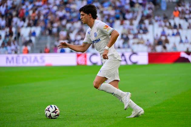 FOOTBALL : Olympique de Marseille VS Athletic Club Bilbao - 09 08 2026 Leonardo Balerdi (OM) - Olympique de Marseille and Athletic Club Bilbao on August 9, 2026 at the CEPAC Velodrome Stadium in Marseille. MarseilleFrance  Copyright: xWilliamxCannarellax