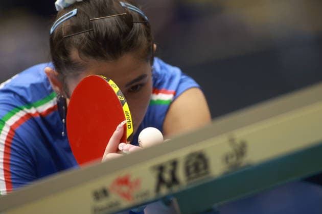 2026 WTT Europe Smash - Sweden - Qualifications Day 2 Gaia Monfardini of Italy competes against Yoo Yerin of South Korea during the women s singles qualifying round 2 at the 2026 Europe Smash at the Baltiska Hallen in Malmo, Sweden, on August 9, 2026. Malmo Sweden  Copyright: xRemyxGrosx originalFilename:gros-europesm260809_nprlL.jpg