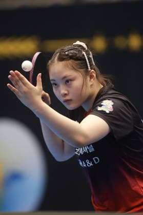 2026 WTT Europe Smash - Sweden - Qualifications Day 2 Yoo Yerin of South Korea competes against Gaia Monfardini of Italy during the women s singles qualifying round 2 at the 2026 Europe Smash at the Baltiska Hallen in Malmo, Sweden, on August 9, 2026. Malmo Sweden  Copyright: xRemyxGrosx originalFilename:gros-europesm260809_npBkQ.jpg