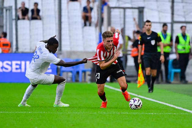 FOOTBALL : Olympique de Marseille VS Athletic Club Bilbao - 09 08 2026 Robert Navarro (ATH) - Pre-season friendly between Olympique de Marseille and Athletic Club Bilbao on August 9, 2026 at the CEPAC Velodrome Stadium in Marseille. MarseilleFrance  Copyright: xWilliamxCannarellax