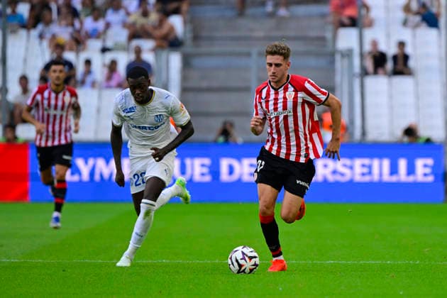 FOOTBALL : Olympique de Marseille VS Athletic Club Bilbao - 09 08 2026 Robert Navarro (ATH) - Pre-season friendly between Olympique de Marseille and Athletic Club Bilbao on August 9, 2026 at the CEPAC Velodrome Stadium in Marseille. MarseilleFrance  Copyright: xWilliamxCannarellax