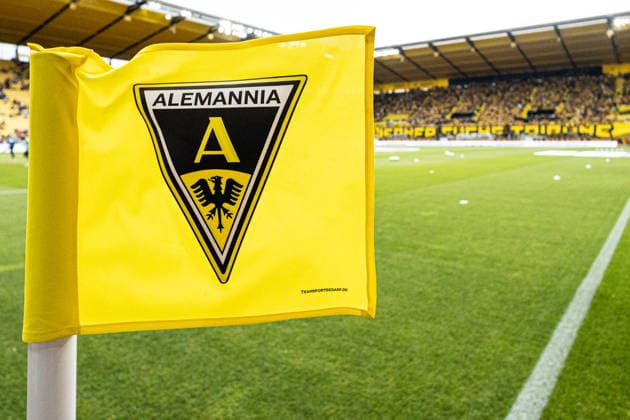 3.Liga: Alemannia Aachen - SC Verl; 09.08.2026 Symbolbild, Eckflagge mit dem Blick in Innenraum vom Stadion vor dem Spiel. 3.Liga: Alemannia Aachen - SC Verl; Tivoli, Aachen; 09.08.2026 DFB regulations prohibit any use of photographs as image sequences and or quasi video. *** 3rd Division: Alemannia Aachen vs. SC Verl, August 9, 2026. Stock photo: Corner flag with a view of the stadium interior before the match. 3rd Division: Alemannia Aachen vs. SC Verl at Tivoli, Aachen, August 9, 2026. DFB regulations prohibit any use of photographs as image sequences and or quasi-video content. Copyright: xBEAUTIFULxSPORTS Buriakovx