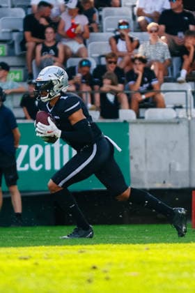 AMERICAN FOOTBALL - EFA, Raiders vs Musketeers INNSBRUCK,AUSTRIA,09.AUG.26 - AMERICAN FOOTBALL - EFA, Raiders Tirol vs Paris Musketeers. Image shows Felix Kantner (Raiders).  GEPAxpictures xOleskiixMarusyk