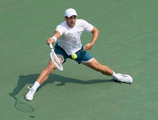August 9, 2026, Montreal, Pq, Canada: Tallon Griekspoor of the Netherlands hits a return to Daniel Merida of Spain during Round of 16 tennis action at the National Bank Open in Montreal on Sunday, Aug. 9, 2026. Canada News - August 9, 2026  - ZUMAc35_ 20260809_zaf_c35_001 Copyright: xChristinnexMuschix
