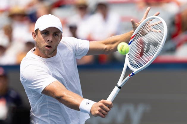 August 9, 2026, Montreal, Quebec, Canada: TALLON GRIEKSPOOR from Nederlands backhand in match against Daniel Merida from Spain in round of 16 at Canadian Open at IGA stadium in Montreal, Quebec, Canada on 2026-08-09 Montreal Canada - ZUMAl189 20260809_zsp_l189_006 Copyright: xYannickxLegarex