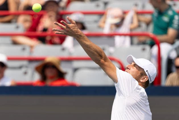 August 9, 2026, Montreal, Quebec, Canada: TALLON GRIEKSPOOR from Nederlands serving in match against Daniel Merida from Spain in round of 16 at Canadian Open at IGA stadium in Montreal, Quebec, Canada on 2026-08-09 Montreal Canada - ZUMAl189 20260809_zsp_l189_007 Copyright: xYannickxLegarex