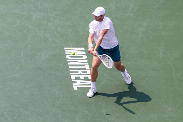August 9, 2026, Montreal, Quebec, Canada: TALLON GRIEKSPOOR from Nederlands backhand in match against Daniel Merida from Spain in round of 16 at Canadian Open at IGA stadium in Montreal, Quebec, Canada on 2026-08-09 TENNIS: Canadian Open Montreal 2026  - ZUMAl189 20260809_zsp_l189_023 Copyright: xYannickxLegarex