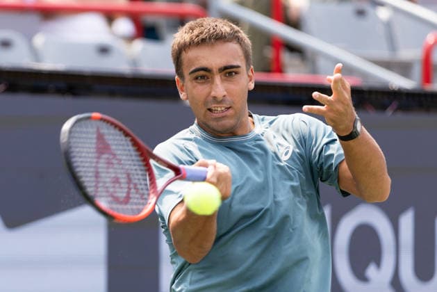 August 9, 2026, Montreal, Quebec, Canada: DANIEL MERIDA from Spain forehand in match against Tallon Griekspoor from Nederlands in round of 16 at Canadian Open at IGA stadium in Montreal, Quebec, Canada on 2026-08-09 TENNIS: Canadian Open Montreal 2026  - ZUMAl189 20260809_zsp_l189_030 Copyright: xYannickxLegarex