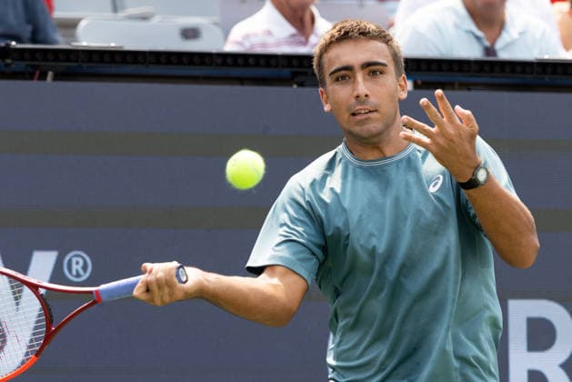 August 9, 2026, Montreal, Quebec, Canada: DANIEL MERIDA from Spain forehand in match against Tallon Griekspoor from Nederlands in round of 16 at Canadian Open at IGA stadium in Montreal, Quebec, Canada on 2026-08-09 Montreal Canada - ZUMAl189 20260809_zsp_l189_034 Copyright: xYannickxLegarex