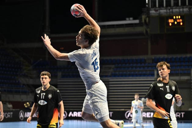 GERMANY vs SLOVENIA OMAR AJSIC handball U18 Gernany national team, Nationalteam vs Slovenia during EHF U18 European Championship, EM, Europameisterschaft final match at Aleksandar Nikolic Pionir hall, Belgrade 09.08.2026 Foto: HANDBALL, SERBIA, EHF EUROPEAN U18 CHAMPIONSHIP, GERMANY, SLOVENIA Belgrade Aleksandar Nikolic Pionir arena Serbia Copyright: xMarkoxMetlasx xMNxPressx