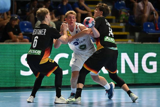 GERMANY vs SLOVENIA JAKA PODVRSIC handball U18 Gernany national team, Nationalteam vs Slovenia during EHF U18 European Championship, EM, Europameisterschaft final match at Aleksandar Nikolic Pionir hall, Belgrade 09.08.2026 Foto: HANDBALL, SERBIA, EHF EUROPEAN U18 CHAMPIONSHIP, GERMANY, SLOVENIA Belgrade Aleksandar Nikolic Pionir arena Serbia Copyright: xMarkoxMetlasx xMNxPressx