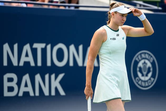August 9, 2026, Toronto, Ontario, Canada: ELENA RYBAKINA of Kazakhstan is seen during her round-of-16 match against Liudmila Samsonova at the National Bank Open, part of the Hologic WTA, Tennis Damen Tour at Sobeys Stadium. Toronto Canada - ZUMAr228 20260809_znp_r228_008 Copyright: xVasiliyxRyabykhx
